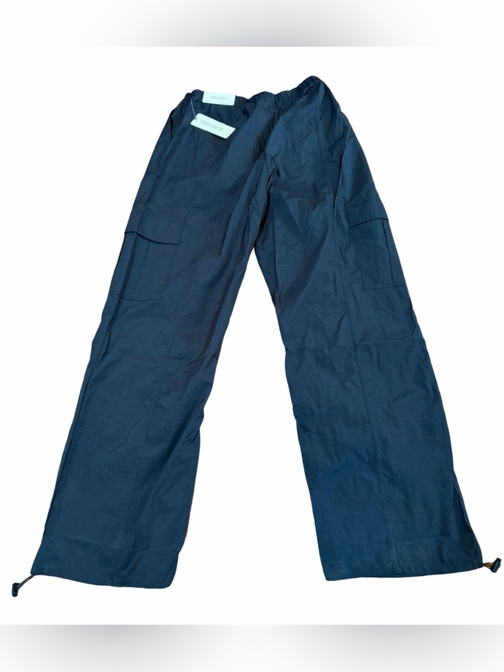 Urbanology Black Nylon Parachute Cargo Pants Wide Leg NWT Medium